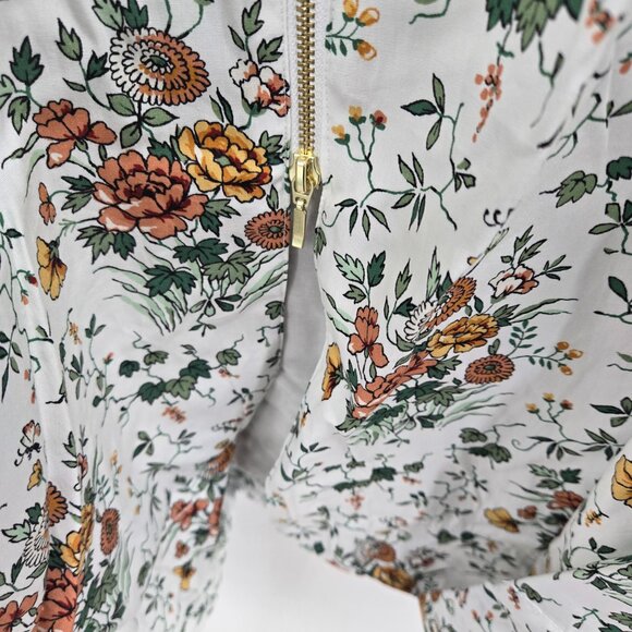 Anthropologie White Floral The Tommie Zip Front 100% Cotton Dress Size 3x Plus - Picture 7 of 11